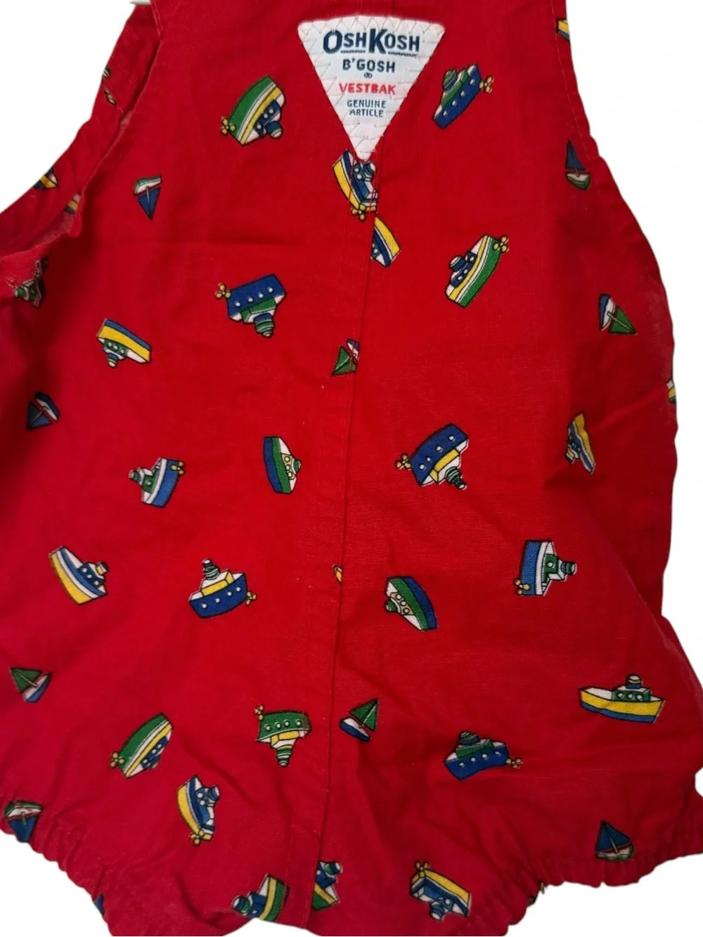 Vintage Oshkosh Vestbak Red Boat Overalls One Piece 6/9 Months